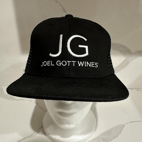 Joel Gott Wines Hat Cap Snap Back Black Trucker Embroidered Advertising Mens - Picture 1 of 6
